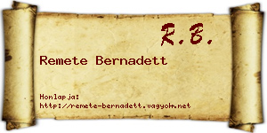 Remete Bernadett névjegykártya
